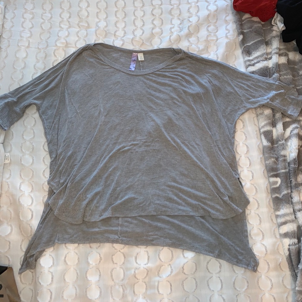 Grey Flowy Blouse